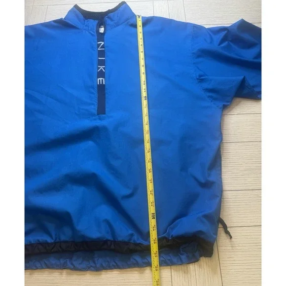 Nike Pullover Athletic Royal Blue & Black Windbreaker 1/2 zip. Poly. Mens. XL - Picture 5 of 11